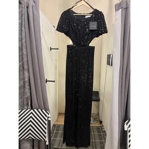 IEENA for MacDuggal Jumpsuit Sequin Black Size 4